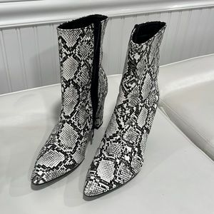 Snakeskin booties